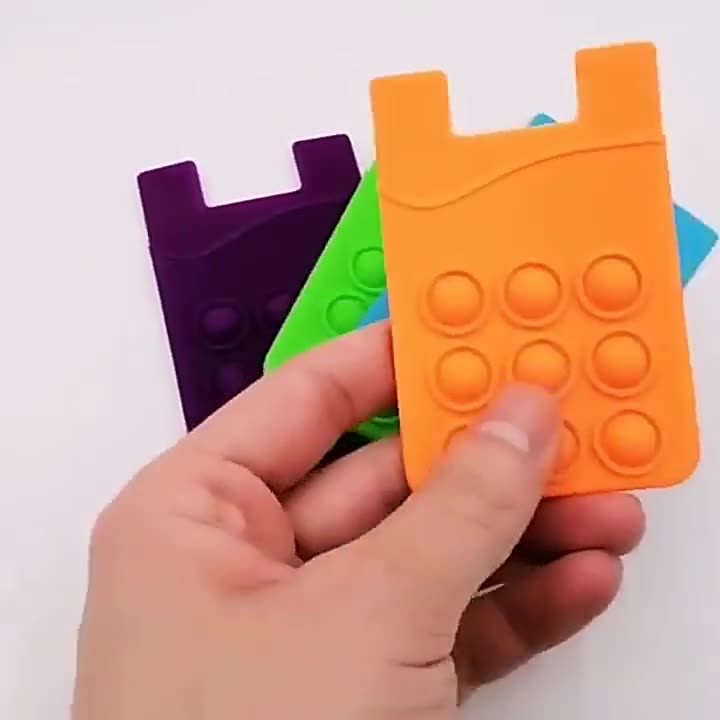 Push Pop Stress Reliever Silicone Phone Wallet