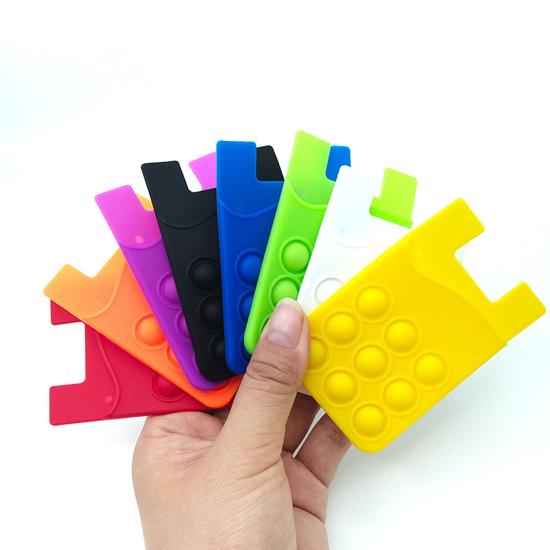 Push Pop Stress Reliever Silicone Phone Wallet