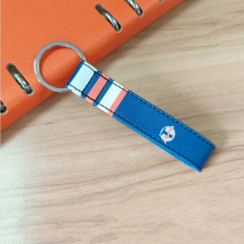 Sublimation Keychains Blank,PU Leather Heat Transfer Keychain loop Keyring