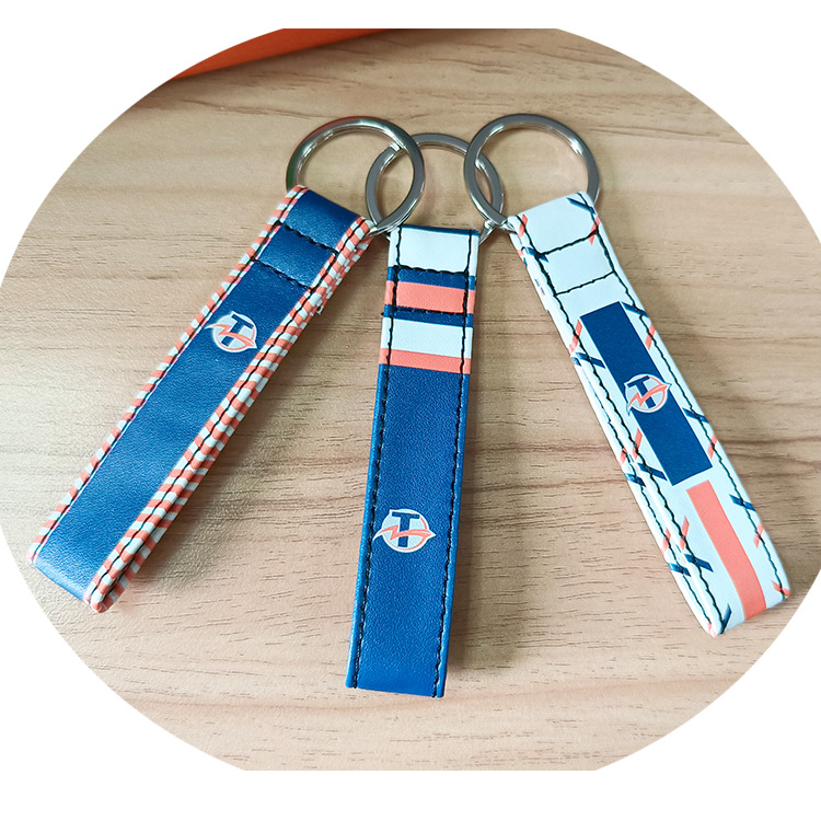 Sublimation Keychains Blank,PU Leather Heat Transfer Keychain loop Keyring