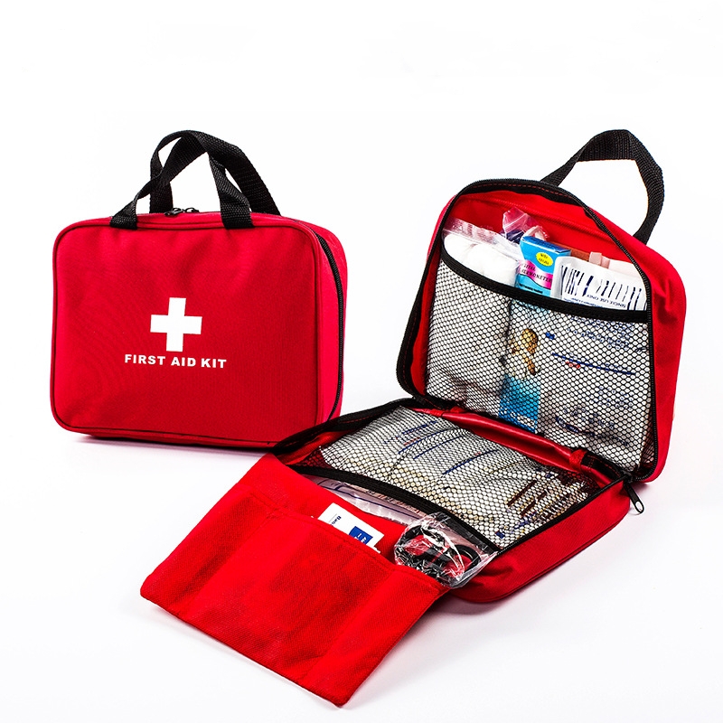 First Aid Bag Empty Travel Rescue Pouch First Responder Storage Compact Survival Medicine Bag for Car Home Office Sports Outdoors