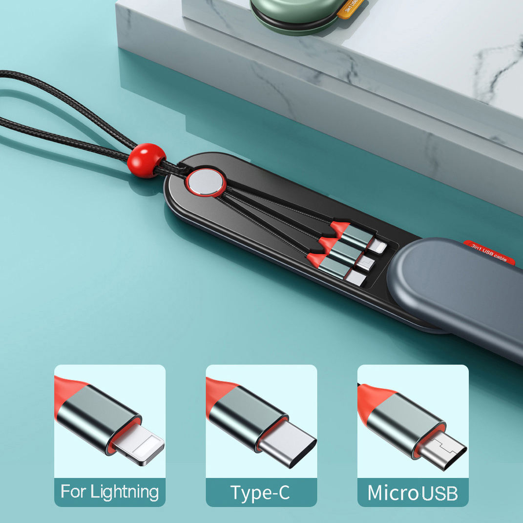 Retractable Magnetic 3-in-1 Fast Charge Data Cable