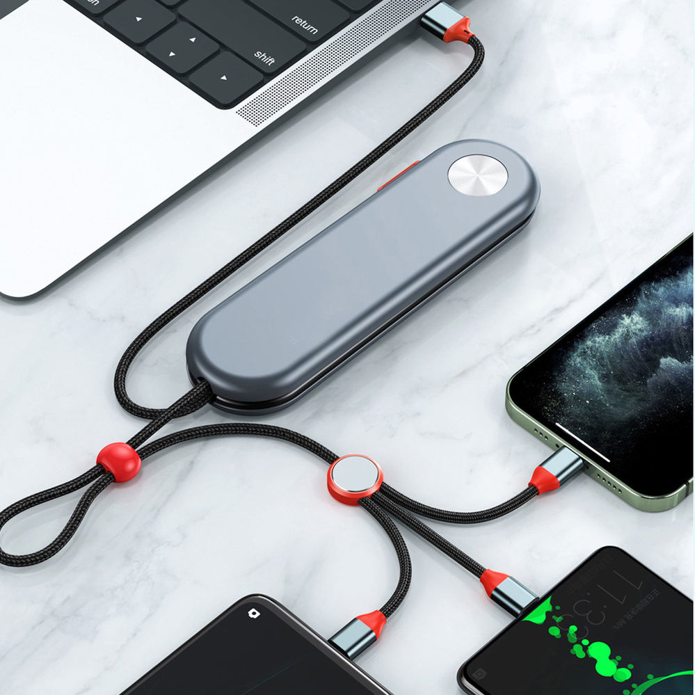 Retractable Magnetic 3-in-1 Fast Charge Data Cable