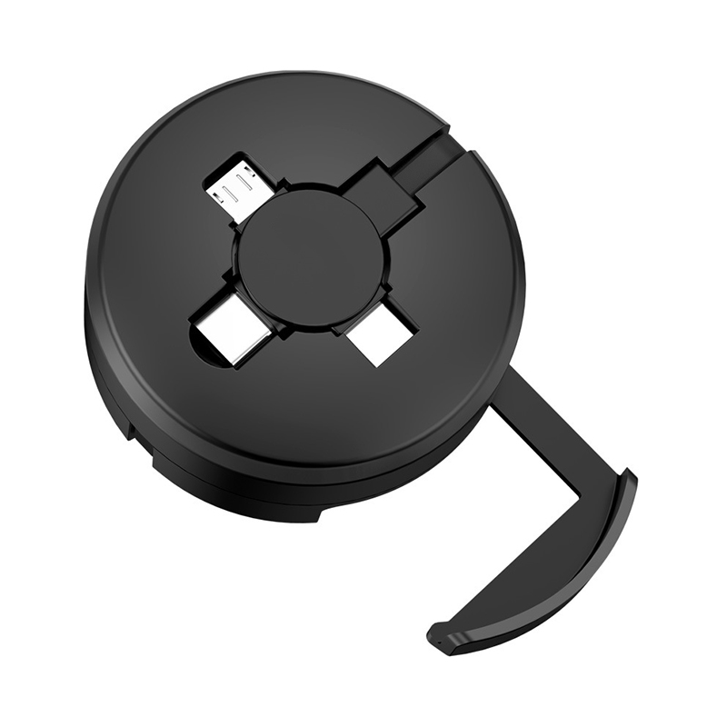 3-in-1 Retractable Charging Cable Roll, Data Transfer, Phone Holder, Compatible Type-C, Phone, Android, Tablets