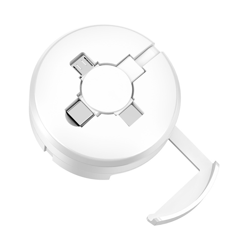 3-in-1 Retractable Charging Cable Roll, Data Transfer, Phone Holder, Compatible Type-C, Phone, Android, Tablets