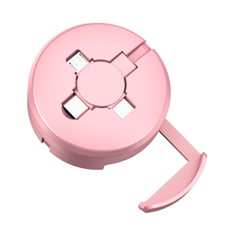 3-in-1 Retractable Charging Cable Roll, Data Transfer, Phone Holder, Compatible Type-C, Phone, Android, Tablets