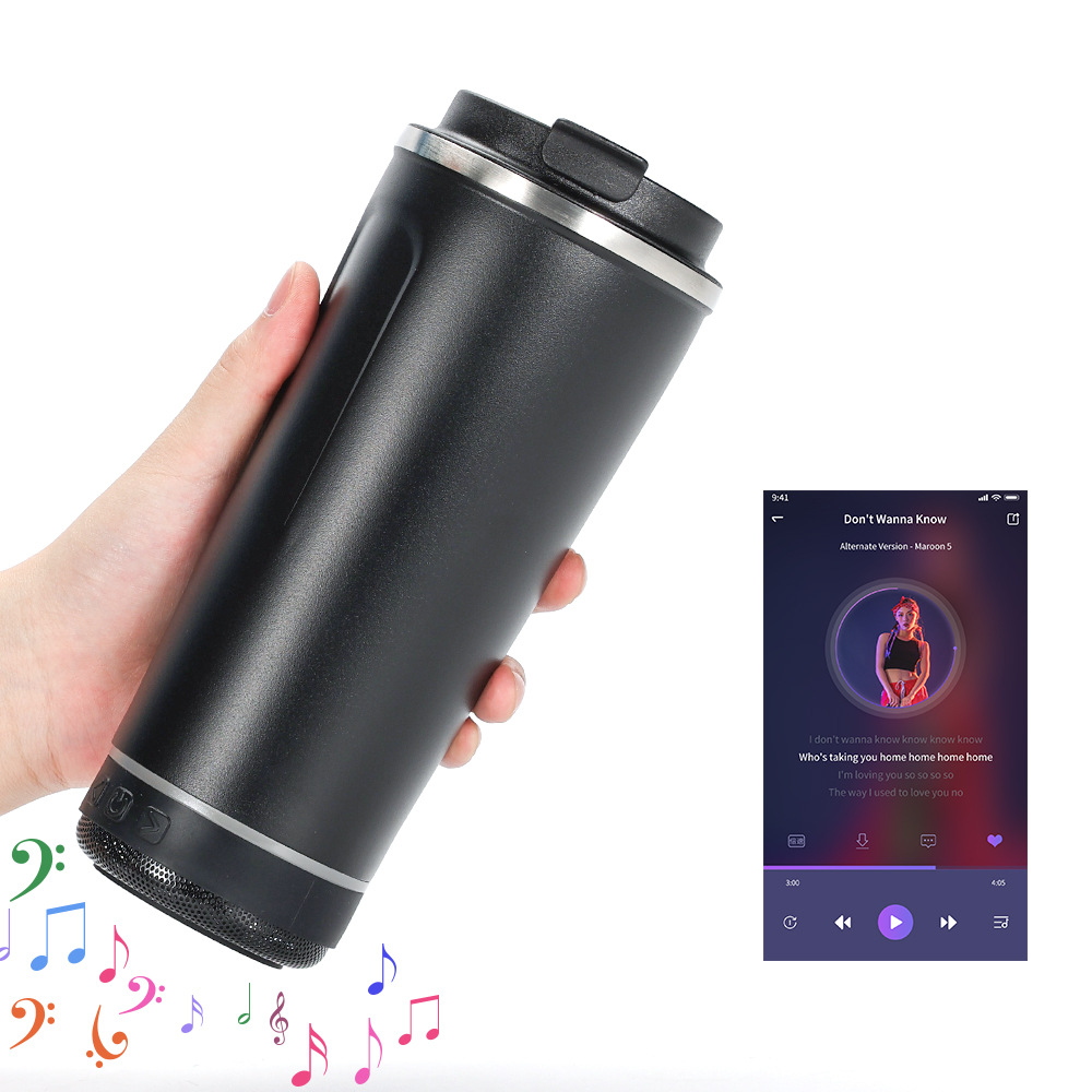 The Fireside Outdoo Speaker Tumbler - 18oz Stainless Steel Tumbler W/Bluetooth Speaker Double-Wall Vacuum Tumbler Drinking Cup