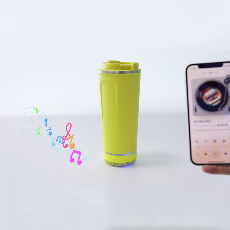 The Fireside Outdoo Speaker Tumbler - 18oz Stainless Steel Tumbler W/Bluetooth Speaker Double-Wall Vacuum Tumbler Drinking Cup