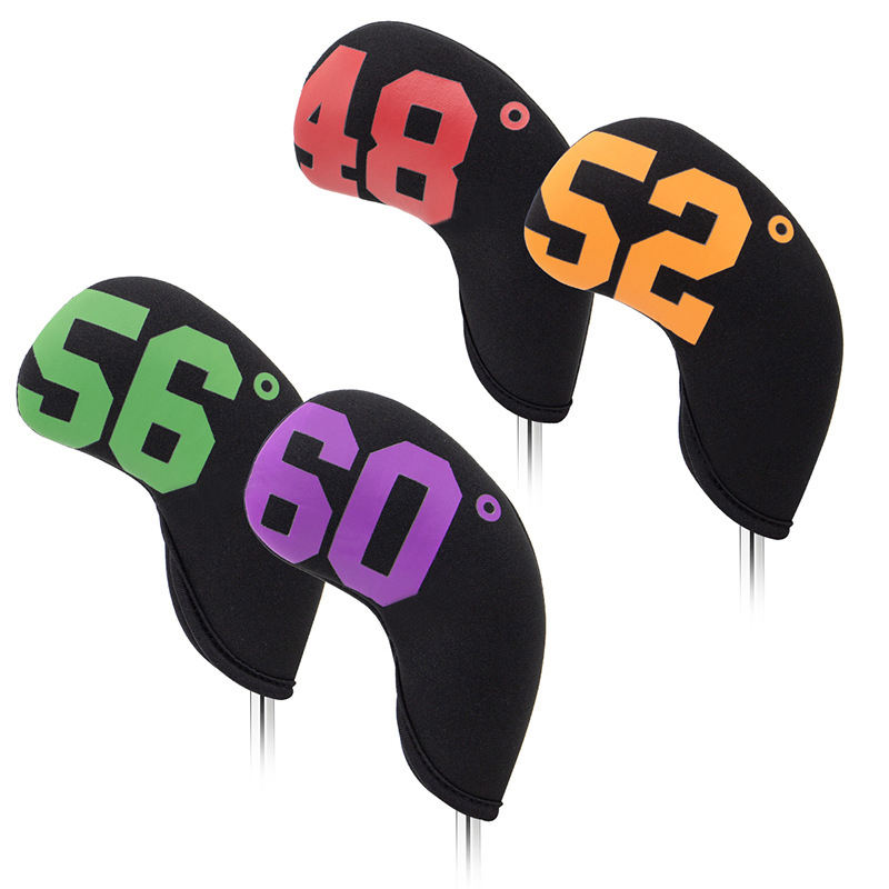 Big Number Neoprene Golf Wedge Covers Set - 4pcs Iron Covers 48 52 56 60 Degrees - Club Head Covers Headcover for Men Golfers