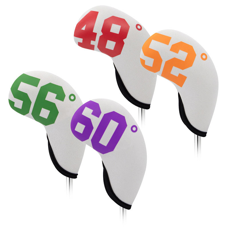 Big Number Neoprene Golf Wedge Covers Set - 4pcs Iron Covers 48 52 56 60 Degrees - Club Head Covers Headcover for Men Golfers