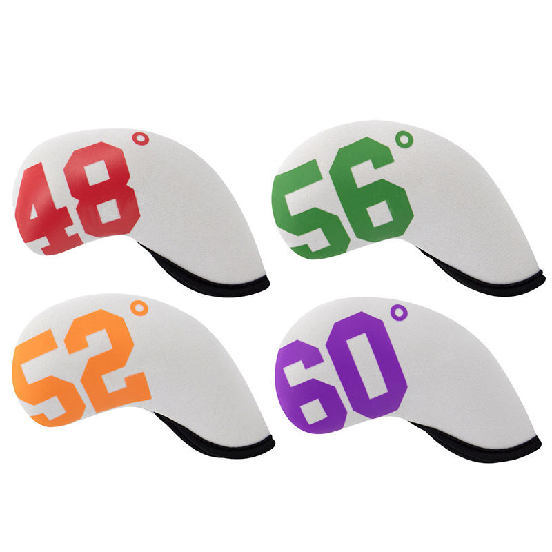 Big Number Neoprene Golf Wedge Covers Set - 4pcs Iron Covers 48 52 56 60 Degrees - Club Head Covers Headcover for Men Golfers
