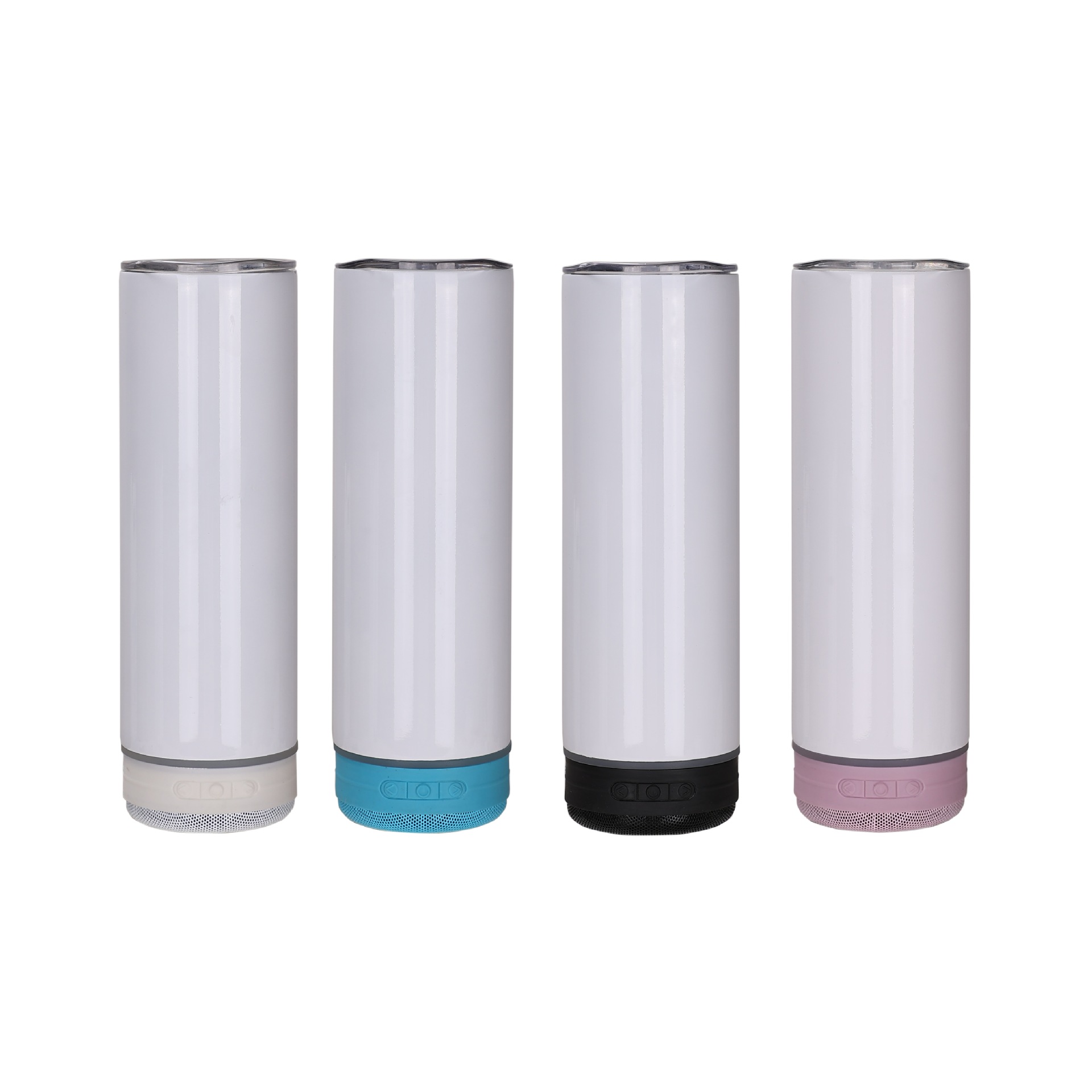 20oz Stainless Steel Wireless Speaker Bottle Straight Music Speaker Tumbler Cup with Detachable LED Light