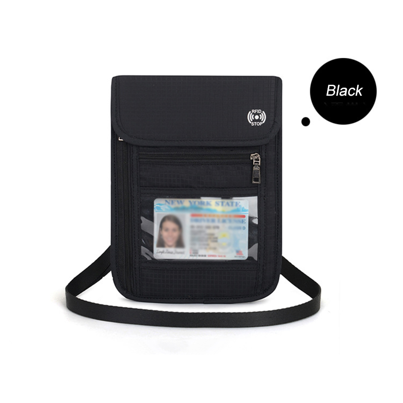 Super Slim Travel Neck Wallet Pouch With RFID Blocking Passport Holder to Protect Your Important Papers and Cash, Water Resistant
