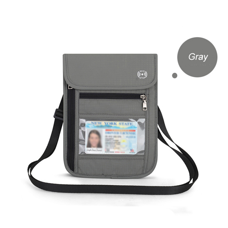 Super Slim Travel Neck Wallet Pouch With RFID Blocking Passport Holder to Protect Your Important Papers and Cash, Water Resistant