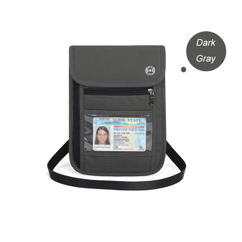 Super Slim Travel Neck Wallet Pouch With RFID Blocking Passport Holder to Protect Your Important Papers and Cash, Water Resistant