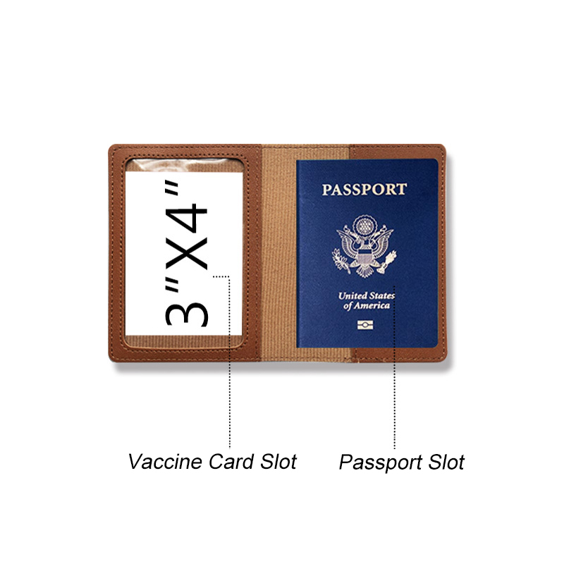PU Leather Passport Holder and Luggage Tag Set, Passport & Vaccine Card Holder Combo, Passport Cover Travel Documents Organizer