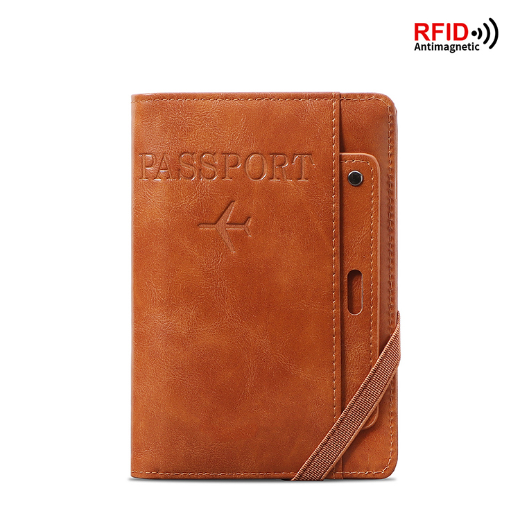 PU Leather Passport Holder with Vaccine Card Slot