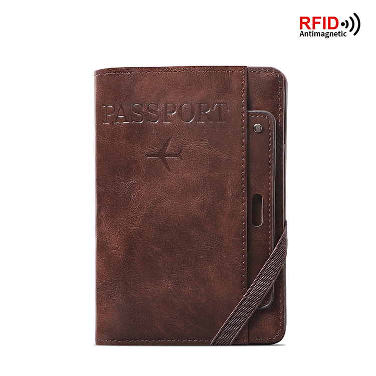 PU Leather Passport Holder with Vaccine Card Slot