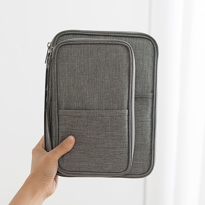 Zipper Travel Document Organizer, Family Passport Holder, Portable & Foldable Case for Cards, Boarding Pass, ID, Money, Tickets