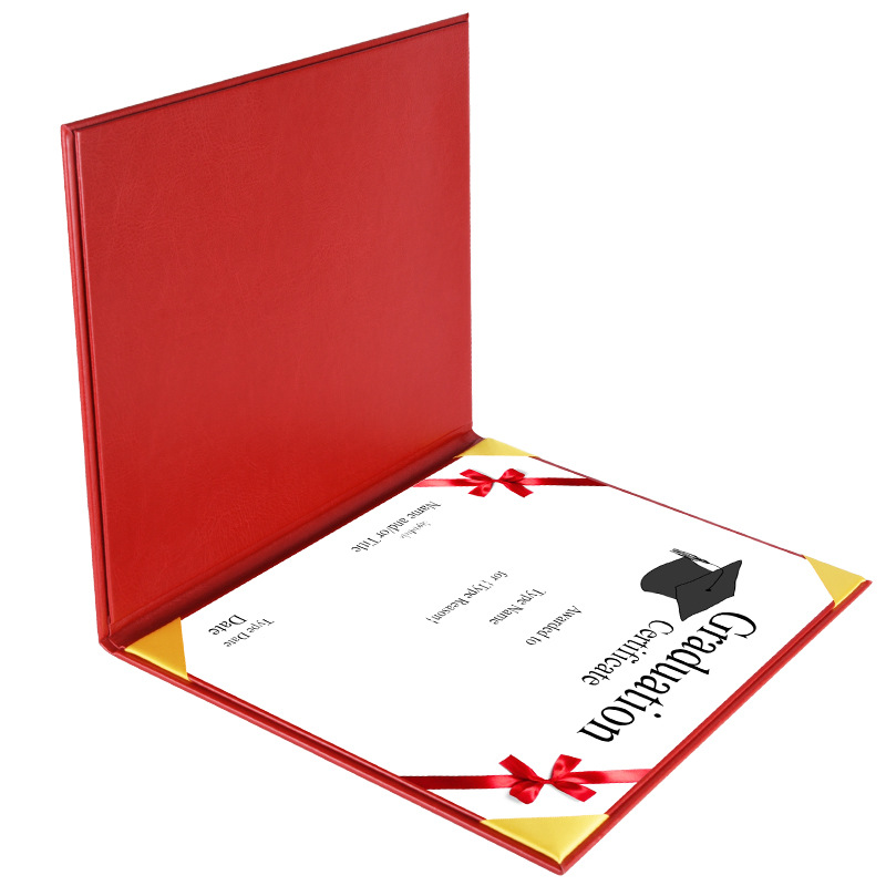 PU Leatherette Diploma Holder Certificate Covers Letter Size Diploma Folder