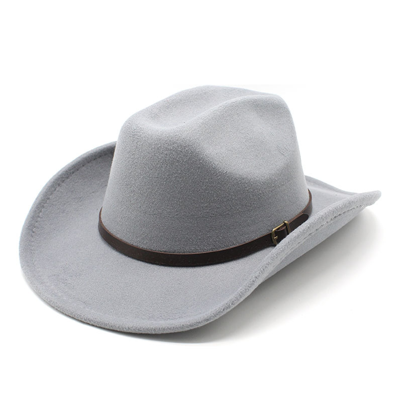 Western Cowboy Retro Wool Blend Wide Brim Fedora Hat
