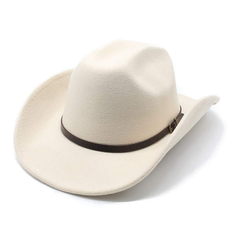 Western Cowboy Retro Wool Blend Wide Brim Fedora Hat