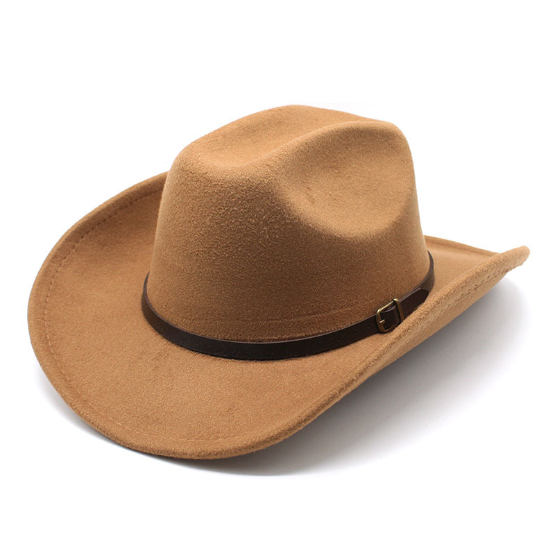 Western Cowboy Retro Wool Blend Wide Brim Fedora Hat