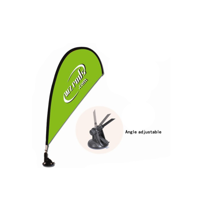 Advertising Mini Car Window Teardrop Flag Double Sided Indoor & Outdoor Commercial Banners Flags (Include Flagpole & Suction Cup)