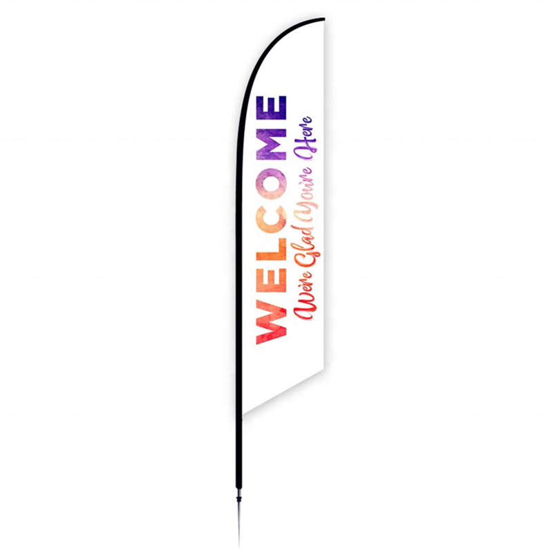 Open Feather Flag with Pole Kit and Ground Stake, Open Signs Swooper Flag Advertising Feather Banner Outside for Businesses 12Feet