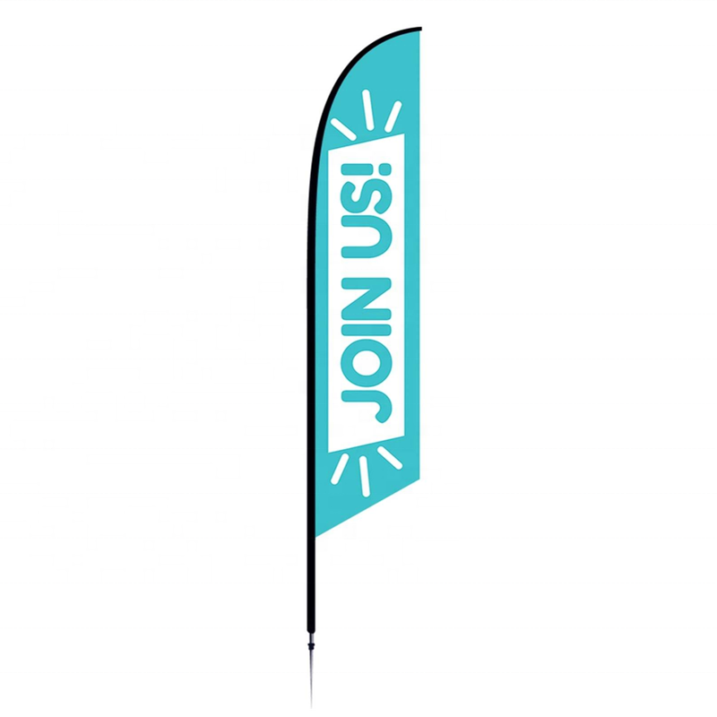 Open Feather Flag with Pole Kit and Ground Stake, Open Signs Swooper Flag Advertising Feather Banner Outside for Businesses 12Feet