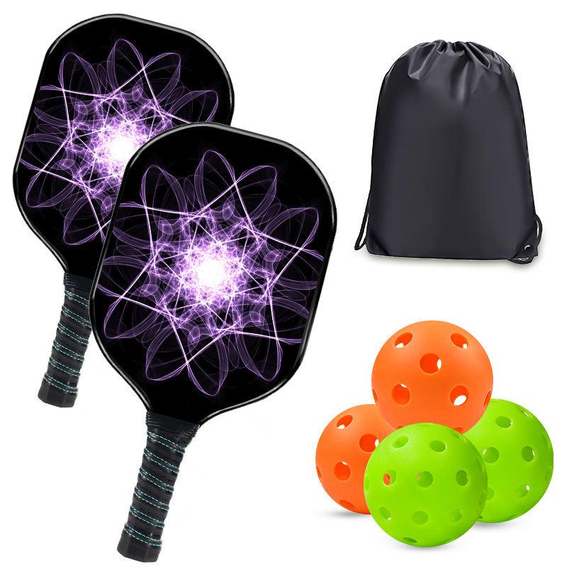 Premium Pickleball Set - 2 Wooden Paddles, 4 Balls & A Carry Bag, Family Sports & Outdoor Pickleball Games, Ergonomic Soft Grip