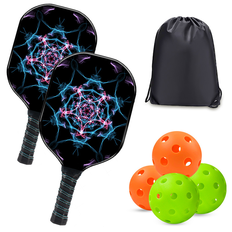 Premium Pickleball Set - 2 Wooden Paddles, 4 Balls & A Carry Bag, Family Sports & Outdoor Pickleball Games, Ergonomic Soft Grip