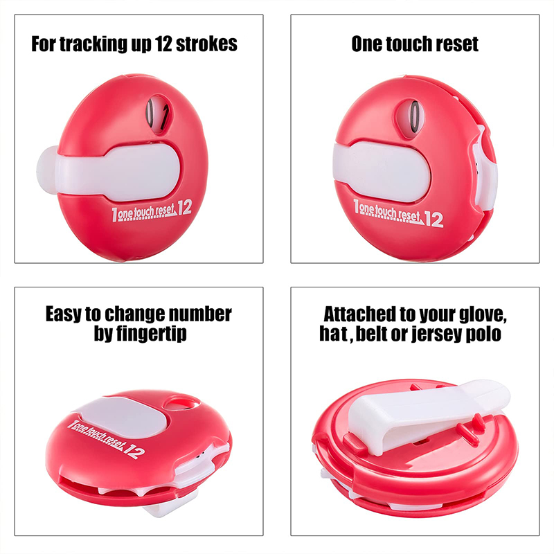 Mini Golf Stroke Score Counter Scoring Keeper up to 12 Shot with One Touch Reset Attach to Glove Belt Bag Hat Polo's for Outdoor