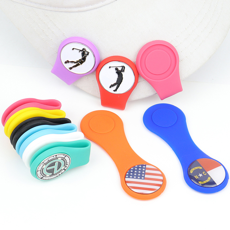 Upgrade Silicone Golf Ball Marker Hat Clip Strong Magnetic Attach to Hats Caps Edge Belt Ball Marker Holder for Women Men Golfer