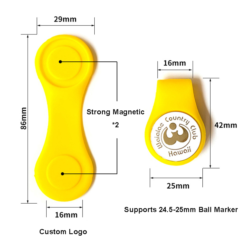 Upgrade Silicone Golf Ball Marker Hat Clip Strong Magnetic Attach to Hats Caps Edge Belt Ball Marker Holder for Women Men Golfer