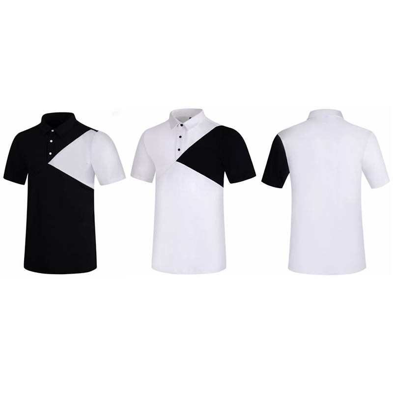 Mens Golf Polo Short Sleeve Shirts 3-Button Moisture Wicking Dry Fit Performance Athletic T-Shirts Collared Casual Polo Shirt