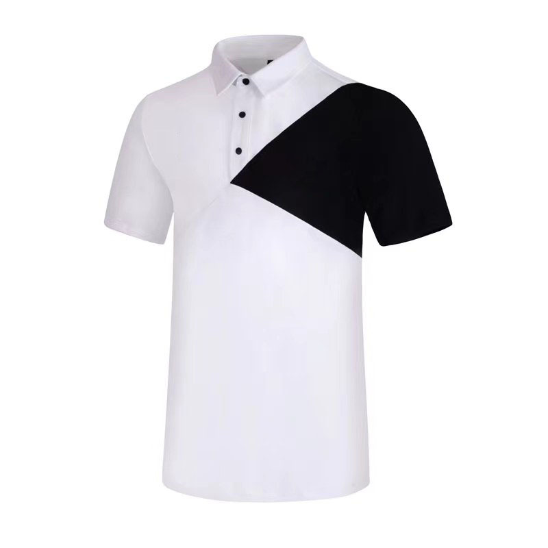 Mens Golf Polo Short Sleeve Shirts 3-Button Moisture Wicking Dry Fit Performance Athletic T-Shirts Collared Casual Polo Shirt