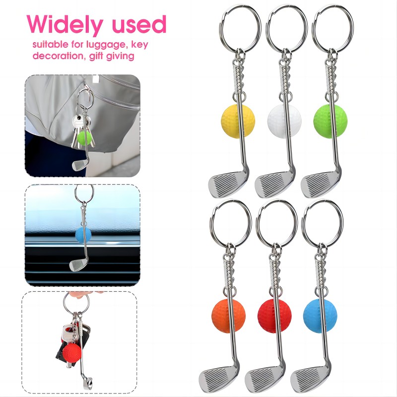 Mini Golf Club and Ball Keychain Pendant Key Ring Gift for Bags or Key or Other Decoration for Sports Lovers Fans Gift Keychains