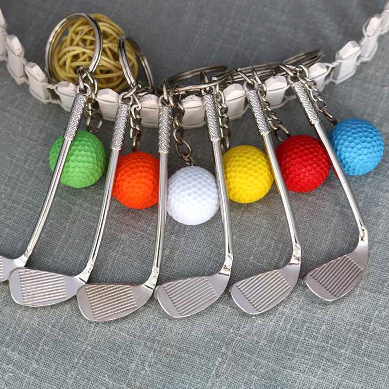 Mini Golf Club and Ball Keychain Pendant Key Ring Gift for Bags or Key or Other Decoration for Sports Lovers Fans Gift Keychains