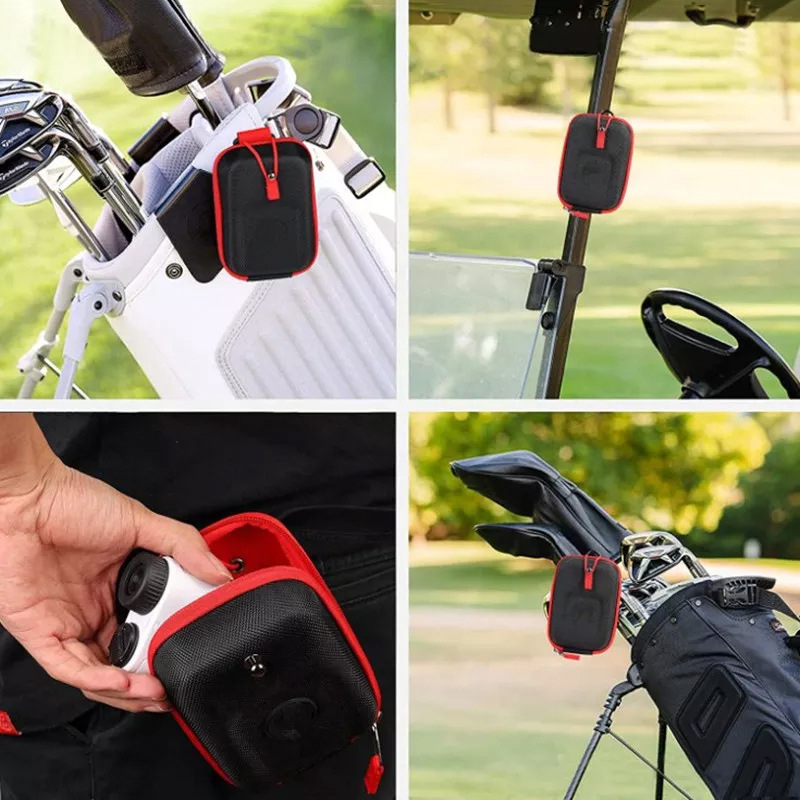 Golf Rangefinder Case, Universal Waterproof EVA Range Finder Carry Bag with Carabiner Belt Clip Compatible for Most Rangefinder