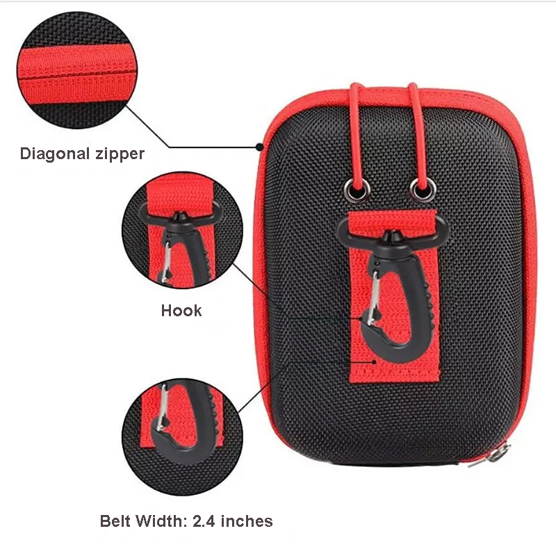 Golf Rangefinder Case, Universal Waterproof EVA Range Finder Carry Bag with Carabiner Belt Clip Compatible for Most Rangefinder
