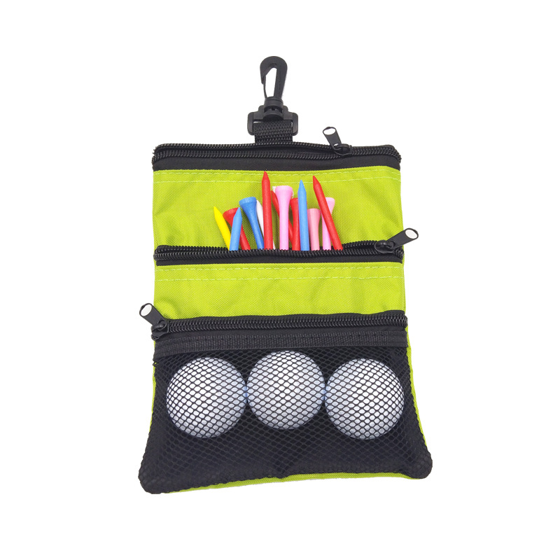 Multi Pockets Golf Ball Bag Zipper Golf Valuables Pouch for Storing Balls, tees, Yardage Books, Mobile Phones, Keys, Cards & Cash