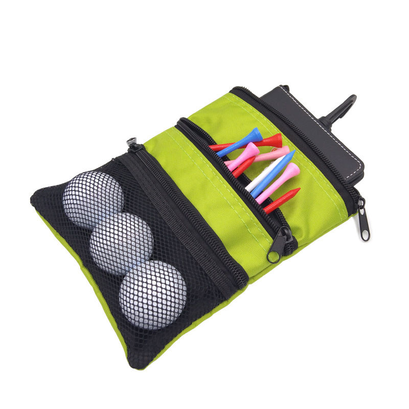 Multi Pockets Golf Ball Bag Zipper Golf Valuables Pouch for Storing Balls, tees, Yardage Books, Mobile Phones, Keys, Cards & Cash