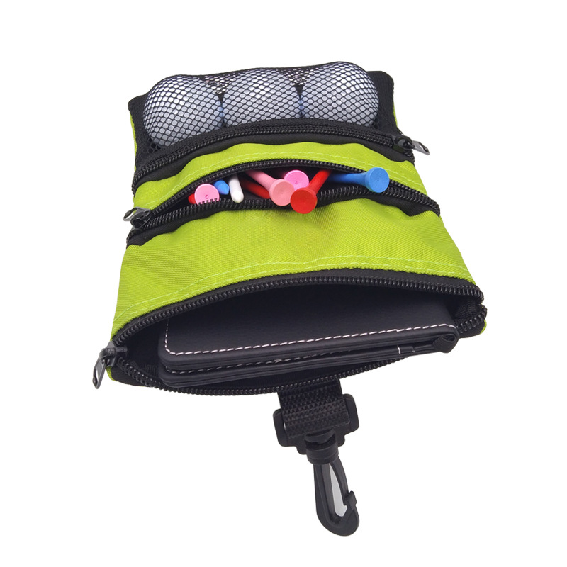 Multi Pockets Golf Ball Bag Zipper Golf Valuables Pouch for Storing Balls, tees, Yardage Books, Mobile Phones, Keys, Cards & Cash