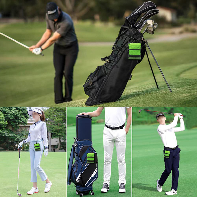 Multi Pockets Golf Ball Bag Zipper Golf Valuables Pouch for Storing Balls, tees, Yardage Books, Mobile Phones, Keys, Cards & Cash