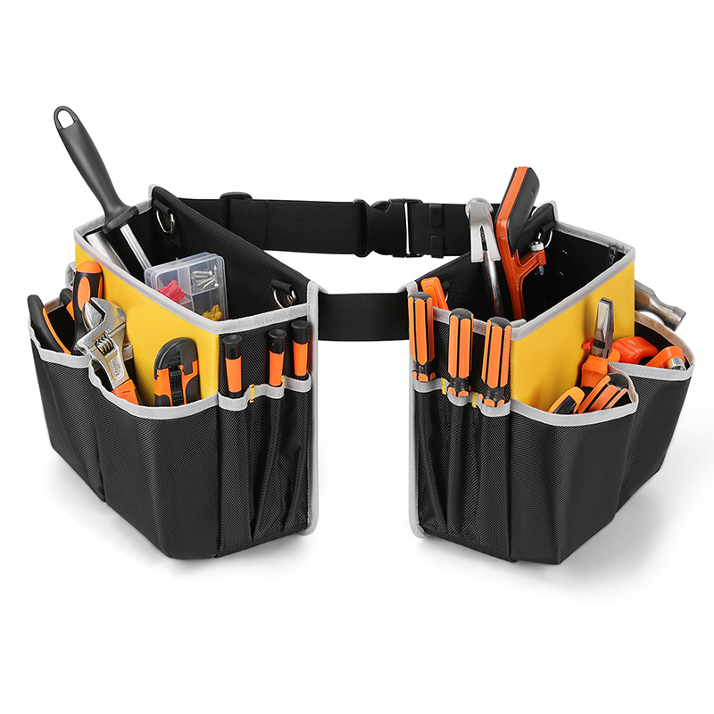 Waterproof Oxford Utility Waist Pouch Tool Belt With Adjustable Suspender for Carpenter Electrician Construction Utility Tool Belt