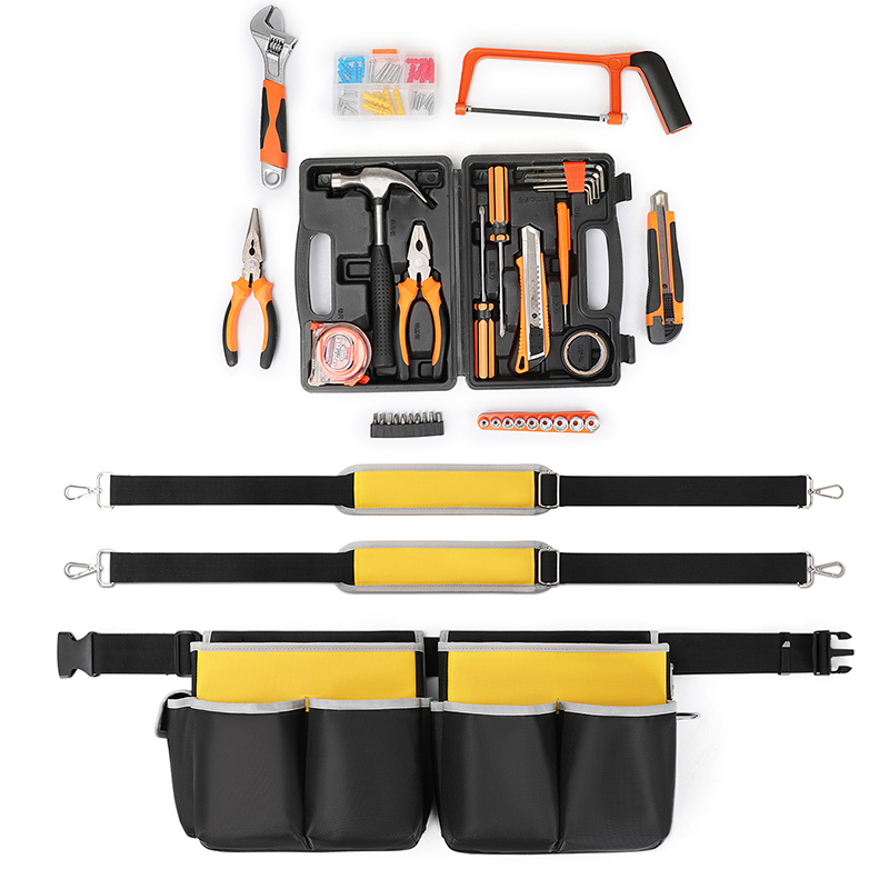 Waterproof Oxford Utility Waist Pouch Tool Belt With Adjustable Suspender for Carpenter Electrician Construction Utility Tool Belt
