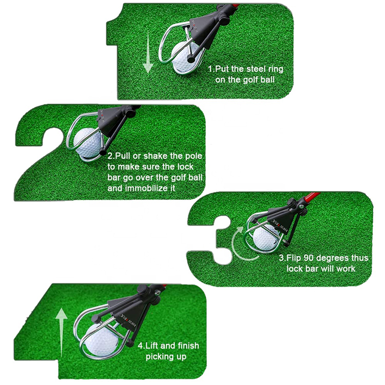 Extendable Golf Ball Retriever, Portable Telescopic Golf Ball Pick Up Ball Retriever, 23.6