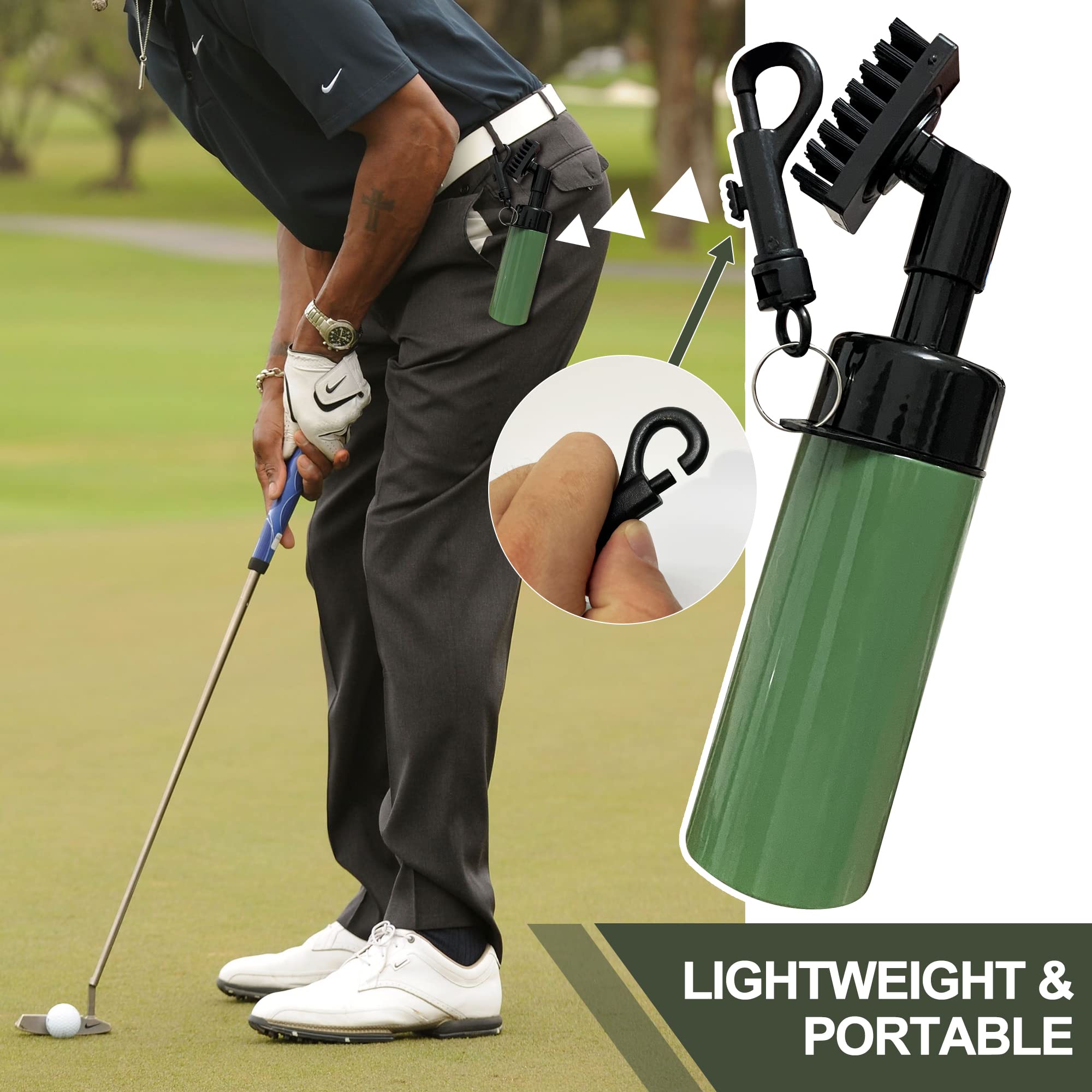 Golf Club Cleaner Brush with Spray Water Bottle, Cleaner Brush with Nylon-Bristles Head, Spray Golf Water Brush Golf Cleaning Tool