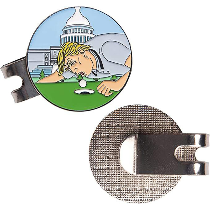 Funny Golf Hat Clip With Enamel Magnetic Golf Ball Marker, Golf Accessories